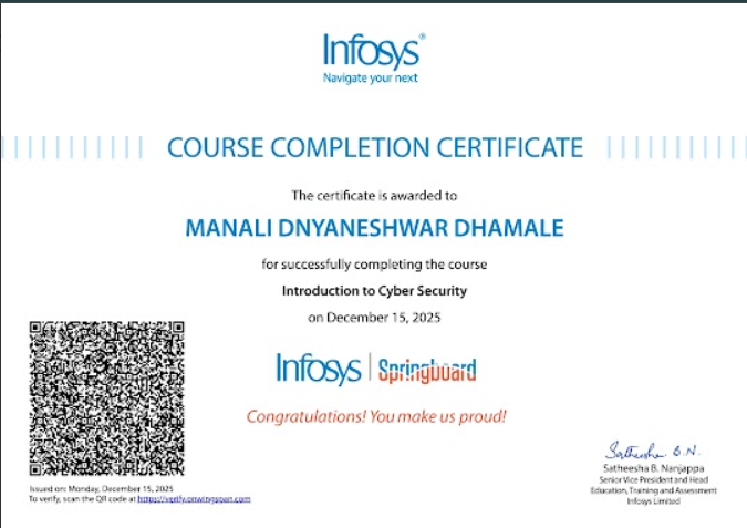Introduction to Cyber Security Certificate
