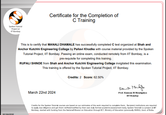 Spoken Tutorial C Programming